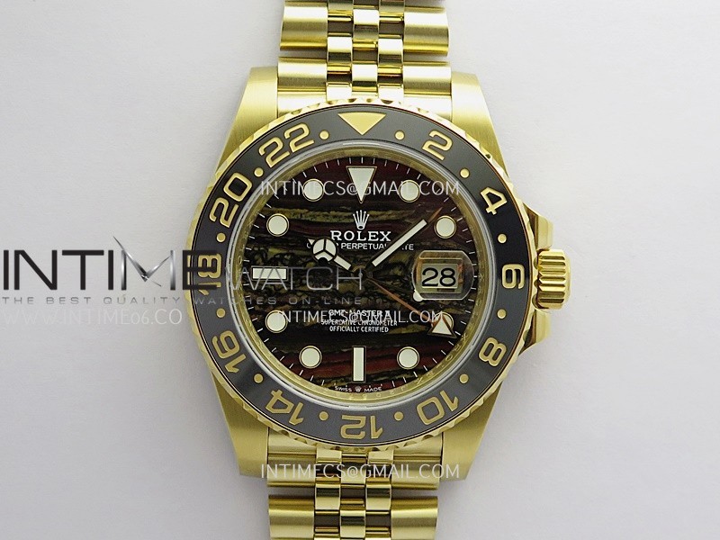 GMT Master II 126718 GRNR Gain Weight QF 1:1 Tiger Iron Dial On YG Jubilee Bracelet SH3285 CHS (Free Sprung)
