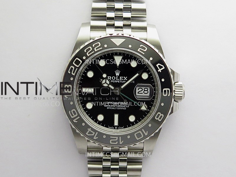 GMT-Master II 126710 GRNR Black/Gray V2 904L SS QF 1:1 Black Dial On Jubilee Bracelet SH3285 CHS (Free Sprung)
