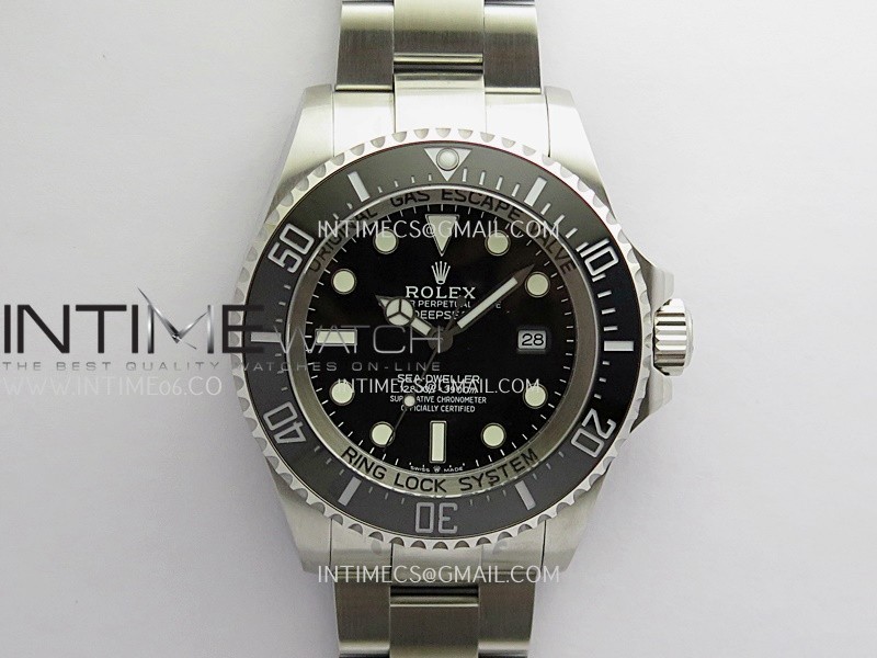 Sea-Dweller DEEPSEA 126660 904L SS QF 1:1 Best Edition Black Dial On Oyster Bracelet SH3235 (Free Sprung)