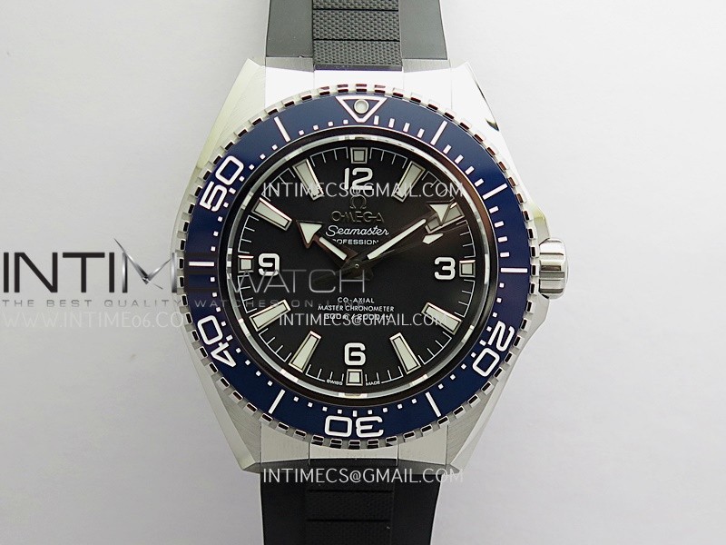 Seamaster 2025 New Model 217.32.42.21.01 Blue Ceramic Bezel VS+F Black Dial On Black Rubber Strap A8912