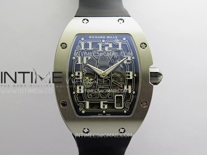 RM67-01 Real Power Reserve Ti R7F 1:1 Best Edition Skeleton Dial On Black Rubber Strap CRMA7 Clone (Free Nylon Strap And Tool)