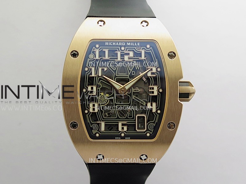 RM67-01 Real Power Reserve RG R7F 1:1 Best Edition Skeleton Dial On Black Rubber Strap CRMA7 Clone (Free Nylon Strap And Tool)
