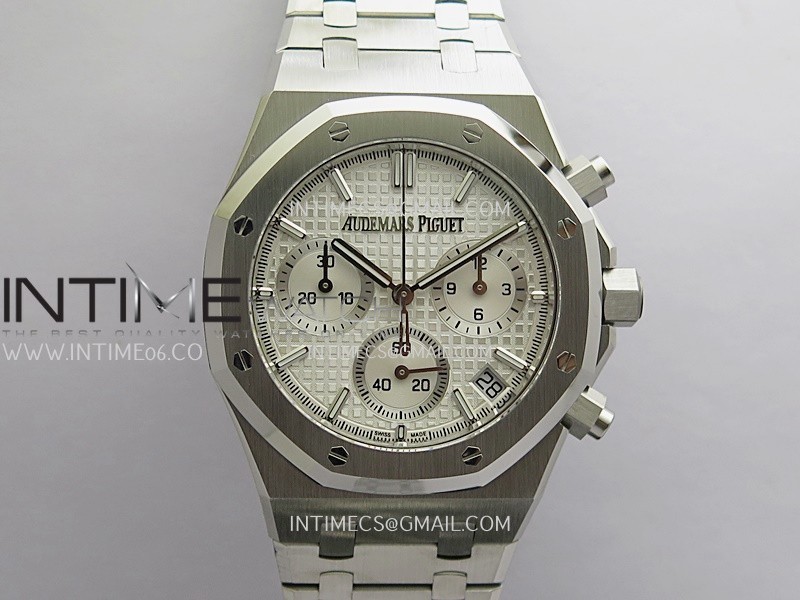 Royal Oak Chrono 26240 SS V2 ZF 1:1 Best Edition Silver Dial On SS Bracelet SA4401 Super Clone (Free Sprung)