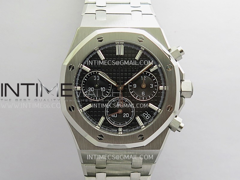 Royal Oak Chrono 26240 SS V2 ZF 1:1 Best Edition Black Dial On SS Bracelet SA4401 Super Clone (Free Sprung)