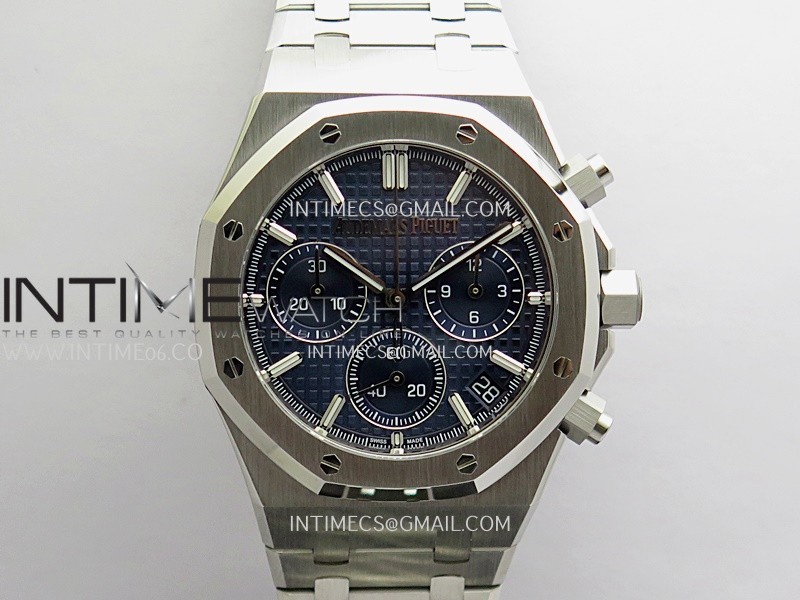 Royal Oak Chrono 26240 SS V2 ZF 1:1 Best Edition Blue Dial On SS Bracelet SA4401 Super Clone (Free Sprung)