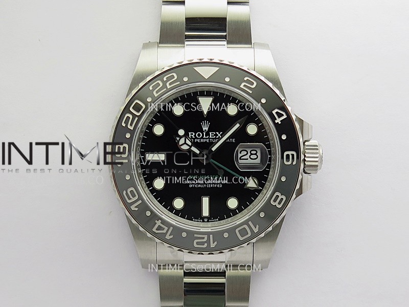 GMT-Master II 126710 GRNR Black/Gray V2 904L SS QF 1:1 Black Dial On Oyster Bracelet SH3285 CHS (Free Sprung)