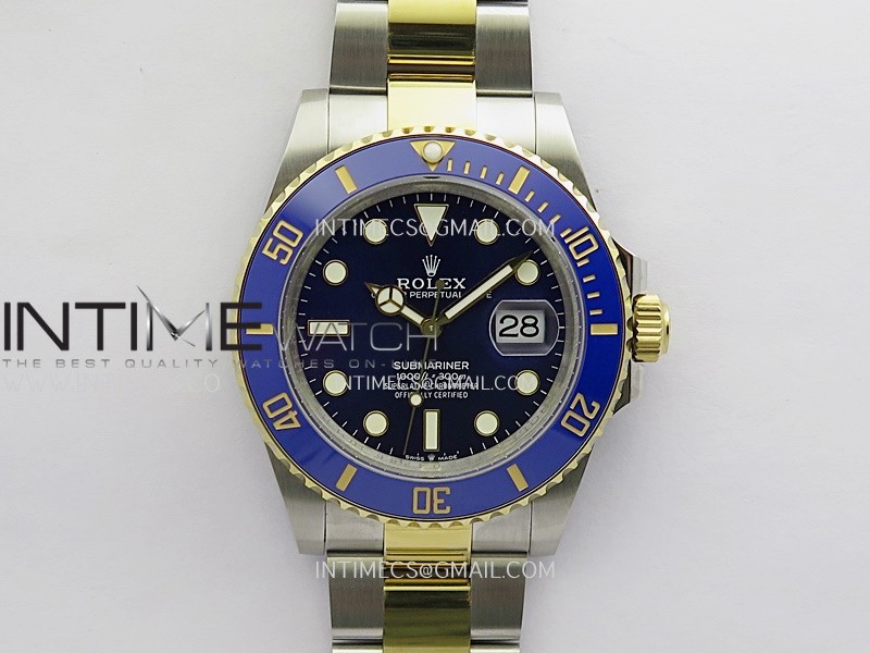 Submariner 126613 LB 904L SS/YG QF 1:1 Best Edition Blue Dial On 904L SS/YG Bracelet SH3235 (Free Sprung)