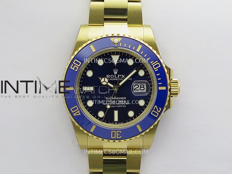 Submariner 126618 LB 904L YG QF 1:1 Best Edition Blue Dial On 904L YG Bracelet SH3235 (Free Sprung)
