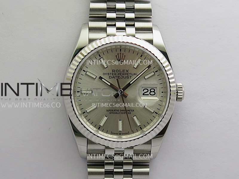 DateJust 126234 36mm 904L SS V2 VSF 1:1 Best Edition Silver Dial Stick Marker On Jubilee Bracelet DD3235