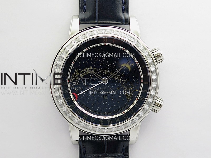 Grand Complications 6104P-010 SS PPF 1:1 Best Edition Blue Dial On Blue Leather Strap Super Clone Asian 240