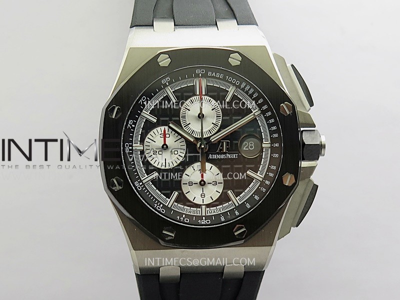 Royal Oak Offshore 44mm Ti JF 1:1 Best Edition Black Dial On Black Rubber Strap A3126