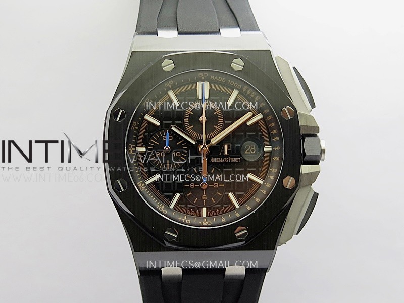 Royal Oak Offshore 44mm Black Ceramic JF 1:1 Best Edition Black Dial On Black Rubber Strap A3126