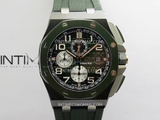 Royal Oak Offshore 44mm Black Ceramic JF 1:1 Best Edition Black Dial On Black Rubber Strap A3126