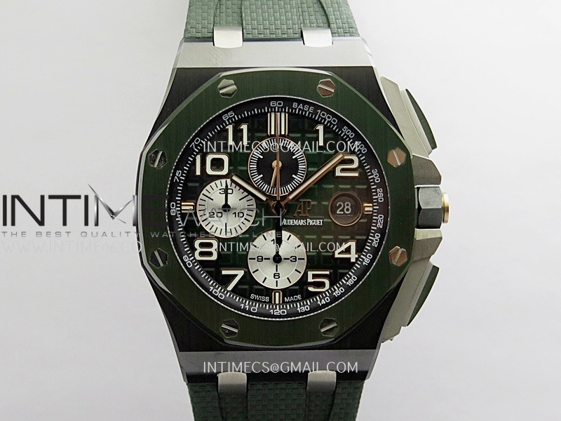 Royal Oak Offshore 44mm Black Ceramic TKF 1:1 Best Edition Black Dial On Black Rubber Strap A3126