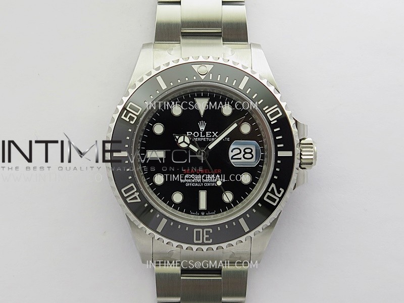 Sea-Dweller 126600 43mm 904L SS Gold Factory 1:1 Best Black Dial On Oyster Bracelet JH3235 (Free Sprung)