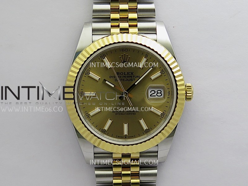 DateJust 41 126333 904L Gain Weight V2 VSF 1:1 Best Edition Gold Dial Stick Marker On Jubilee Bracelet DD3235
