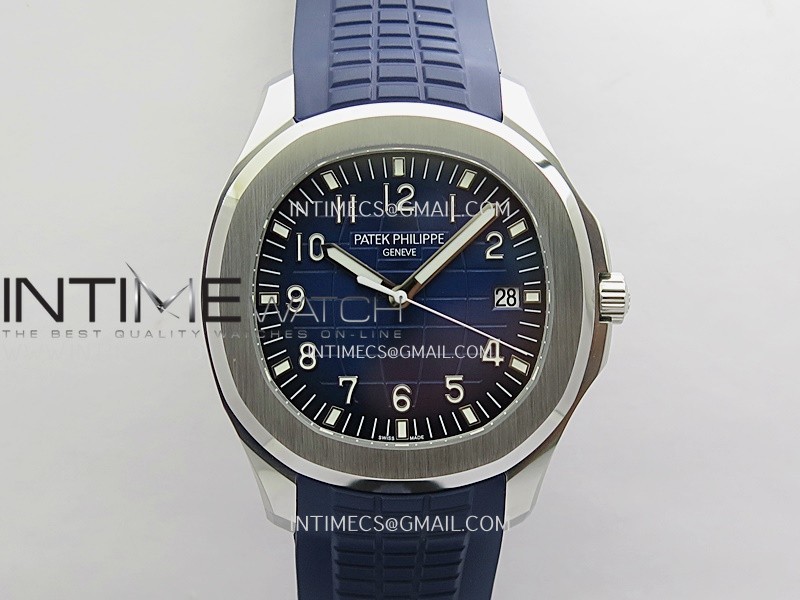 Aquanaut 5168G 42mm Gain Weight SS WSF 1:1 Best Edition Blue Dial On Blue Rubber Strap Super Clone DD330