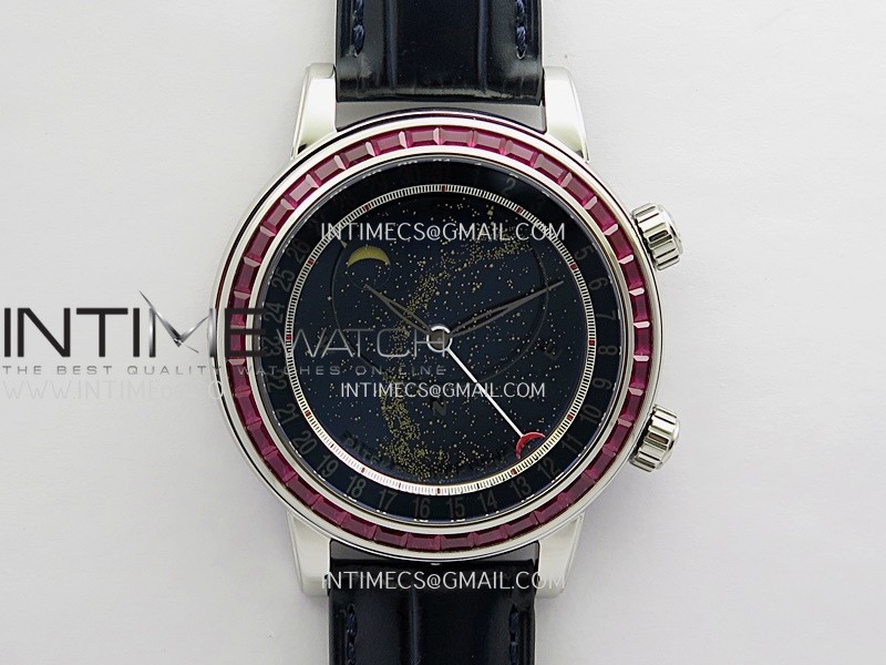 Grand Complications 6104 12P-010 SS PPF 1:1 Red T Dia Blue Dial On Blue Leather Strap Super Clone Asian 240