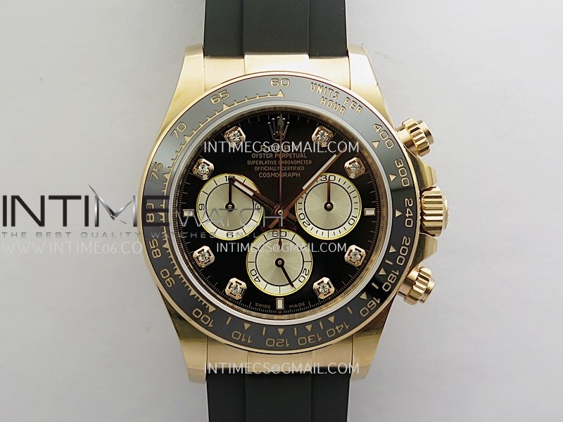 Daytona 126515 RG Gain Weight 3WF Black Dial Diamond Marker On Oysterflex Strap SH4131 (Free Sprung)
