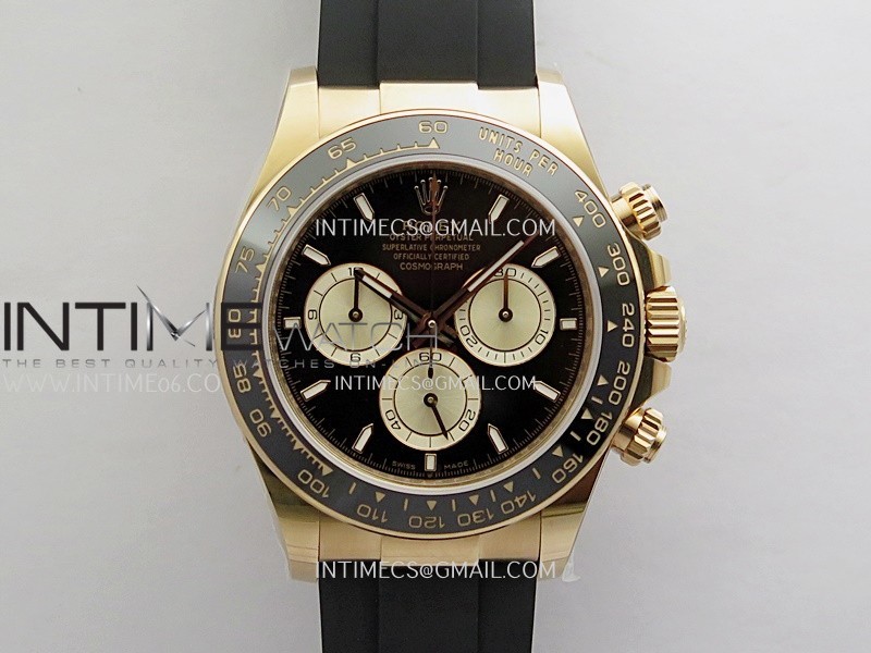 Daytona 126515 RG Gain Weight 3WF Black Dial Stick Marker On Oysterflex Strap SH4131 (Free Sprung)