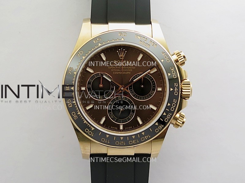 Daytona 126515 RG Gain Weight 3WF Brown Dial Stick Marker On Oysterflex Strap SH4131 (Free Sprung)