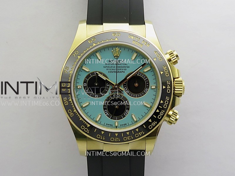 Daytona 126518 YG Gain Weight 3WF  Tiffany Turquoise Blue Dial On Oysterflex Strap SH4131 (Free Sprung)