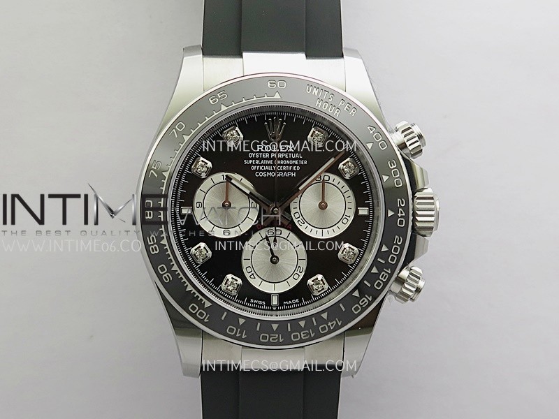 Daytona 126519 Gain Weight 3WF Black Dial Silver Subdail Diamond Marker On Oysterflex Strap SH4131 (Free Sprung)