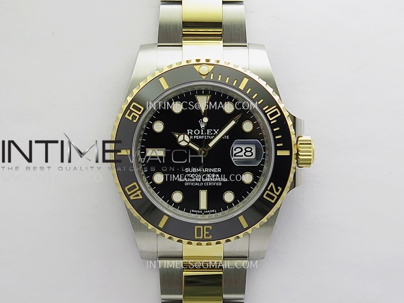 Submariner 116613 LN 904L SS/YG Gain Weight 3WF 1:1 Best Edition Black Dial On 904L SS/YG Bracelet DD3135