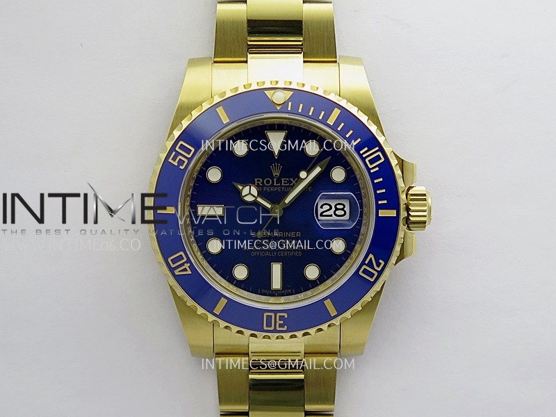 Submariner 116618 LB 904L YG Gain Weight 3WF 1:1 Best Edition Blue Dial On 904L YG Bracelet DD3135