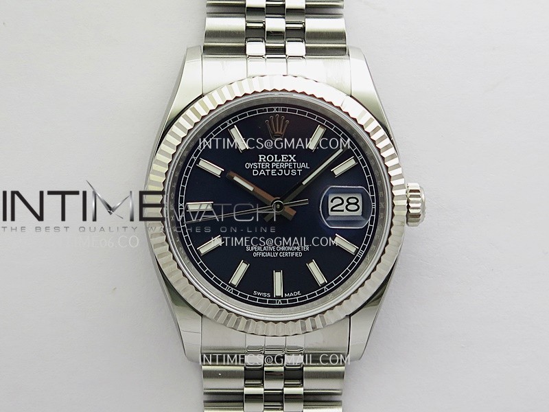 DateJust 36mm 116234 904L SS JRF 1:1 Best Edition Blue Dial Stick Markers On Jubilee Bracelet SH3135