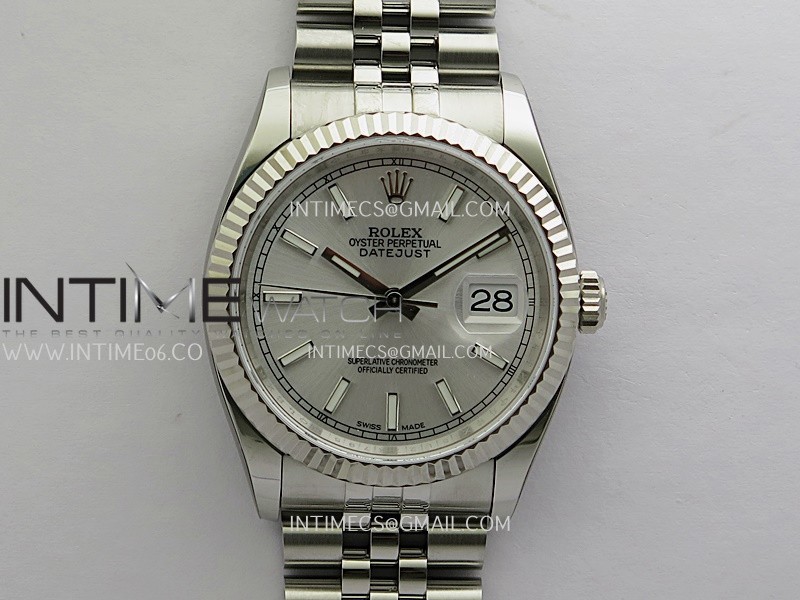 DateJust 36mm 116234 904L SS JRF 1:1 Best Edition Silver Dial Stick Markers On Jubilee Bracelet SH3135