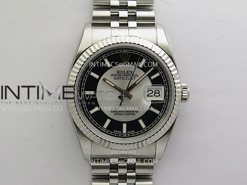 DateJust 36mm 116234 904L SS JRF 1:1 Best Edition Black/Silver Dial Stick Markers On Jubilee Bracelet SH3135