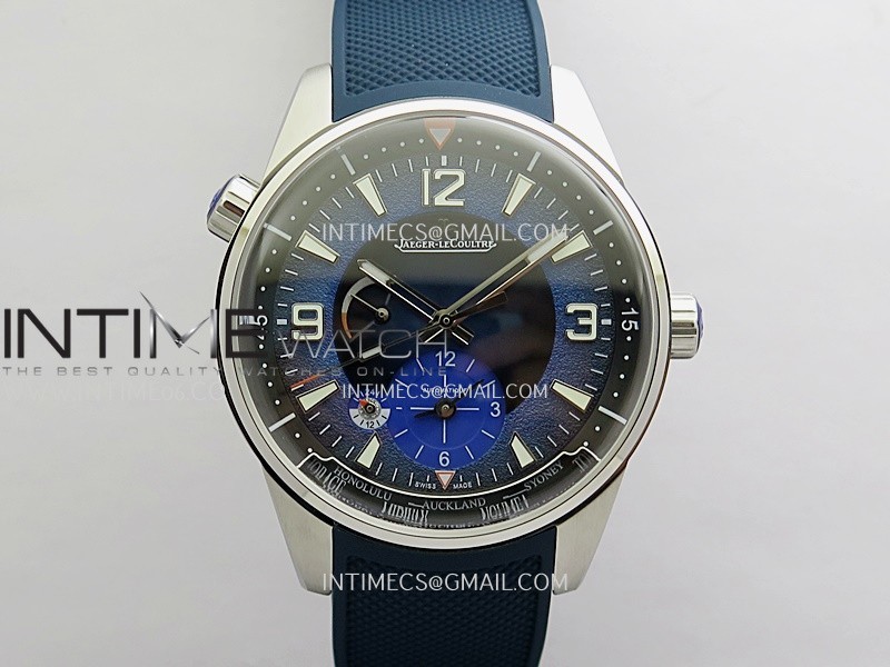 Polaris Geographic SS VRS Best Edition Blue Textured Dial On Blue Rubber Strap A939