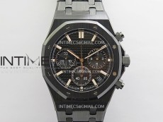 Royal Oak Chrono 26240 Black Ceramic V2 ZF 1:1 Best Edition Black Dial On Ceramic Bracelet Super Clone SA4401 (Free Sprung)