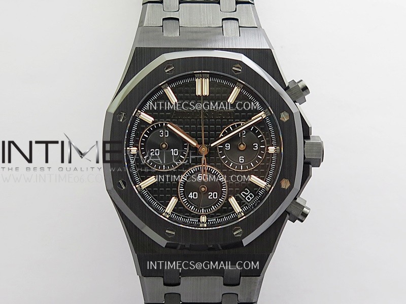 Royal Oak Chrono 26240 Black Ceramic V2 ZF 1:1 Best Edition Black Dial On Ceramic Bracelet Super Clone SA4401 (Free Sprung)