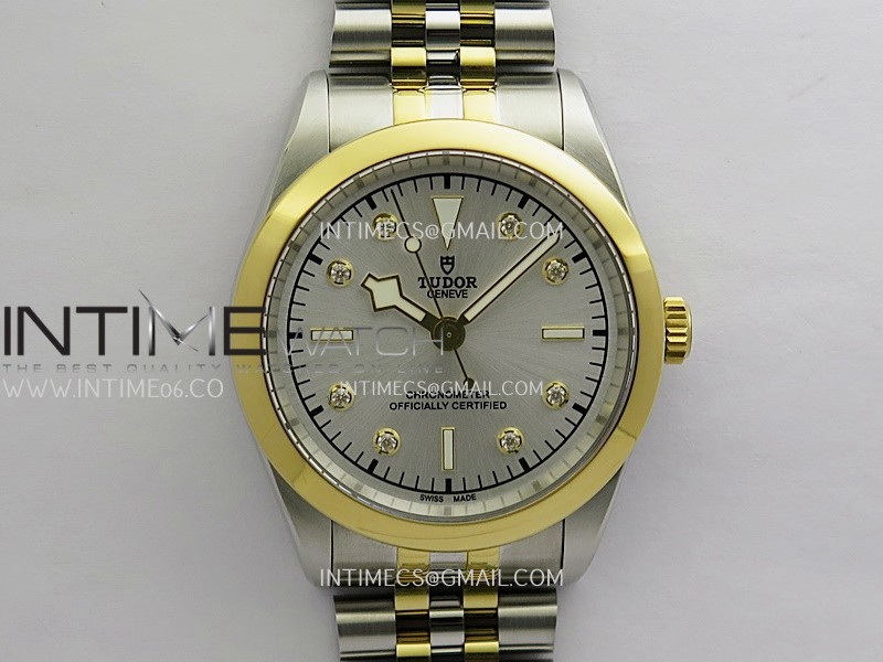 Black Bay 41mm SS/YG HTF 1:1 Best Edition Silver Dial Diamond Marker On SS/YG Jubilee Bracelet Asian 5601