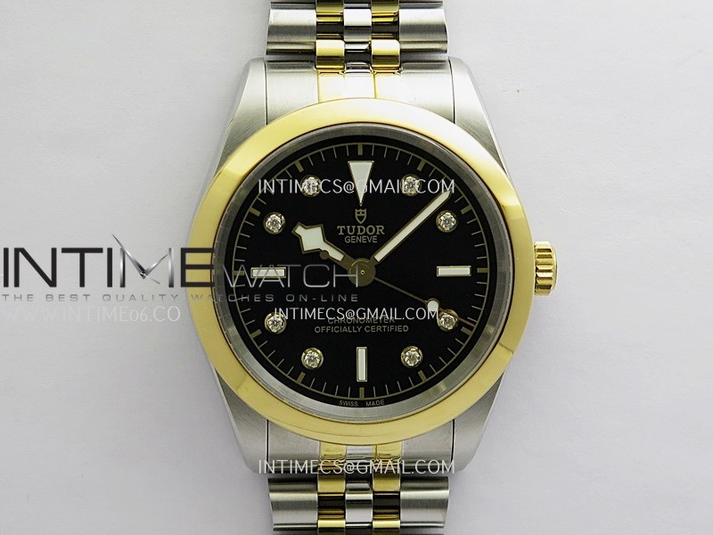 Black Bay 41mm SS/YG HTF 1:1 Best Edition Black Dial Diamond Marker On SS/YG Jubilee Bracelet Asian 5601