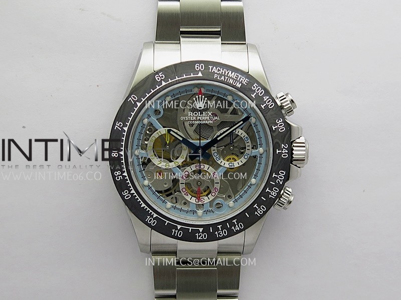 Daytona Montoya SONIC Best Edition Carbon Bezel Skeleton Dial on SS Oyster Bracelet SA4130