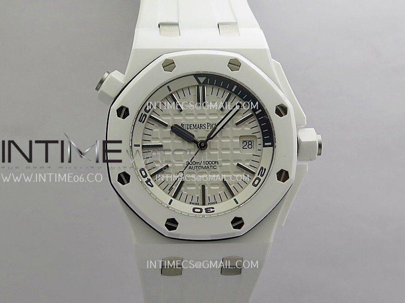 Royal Oak Offshore Diver 15707 White Ceramic JF 1:1 Best Edition SA3120 Super Clone