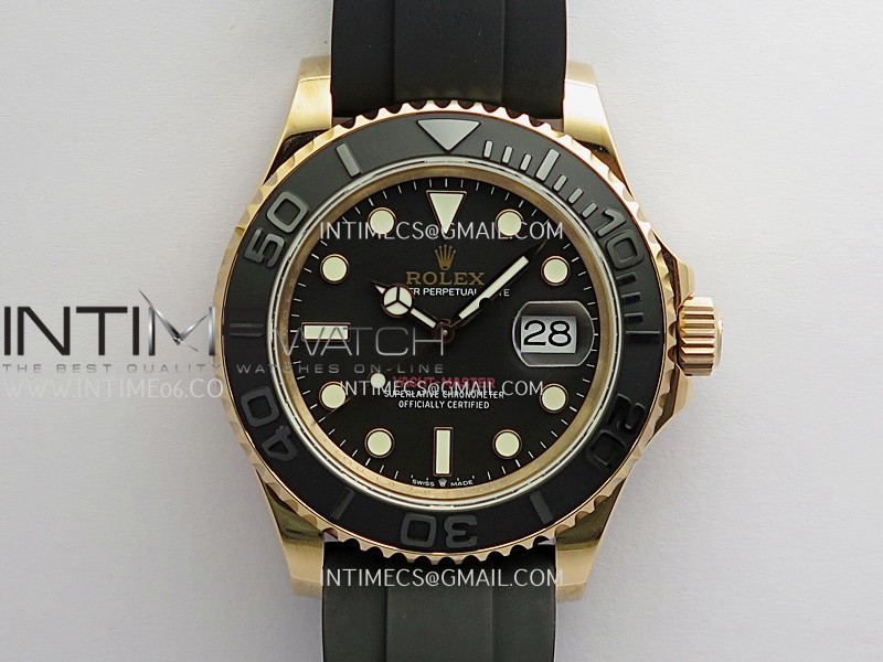 Yacht-Master 126655 40mm Gain Weight QF 1:1 Best Edition Black Dial On Oysterflex Strap SH3235 (Free Sprung)