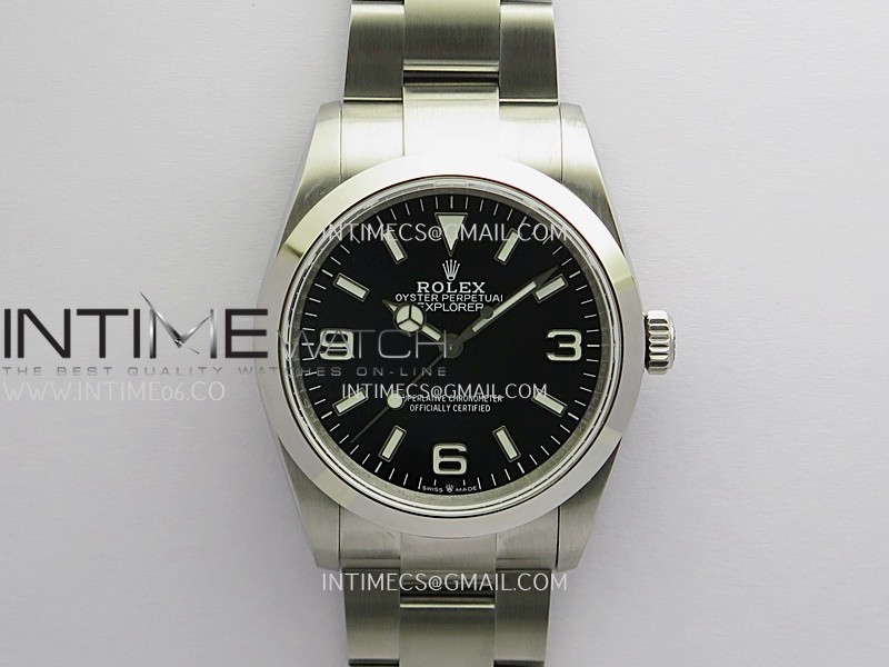 Explorer 124270 36mm 904L SS QF 1:1 Best Edition Black Dial On 904L SS Bracelet SH3230 (Free Sprung)
