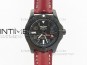 Avenger GMT DLC Black Numeral Marker Textured Dial on Leather strap A2836