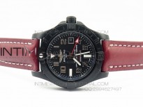 Avenger GMT DLC Black Numeral Marker Textured Dial on Leather strap A2836