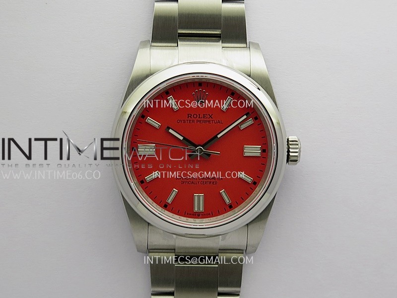 Oyster Perpetual 36mm 126000 QF 1:1 Best Edition Red Dial On SS Bracelet SH3230 (Free Sprung)