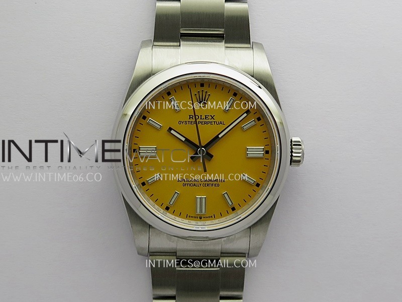 Oyster Perpetual 36mm 126000 QF 1:1 Best Edition Yellow Dial On SS Bracelet SH3230 (Free Sprung)