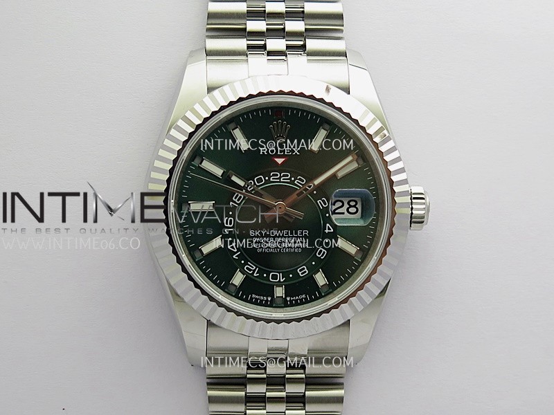 Sky-Dweller 326934 904L SS APSF 1:1 Best Edition Green Dial On Jubilee Bracelet Asian 2824