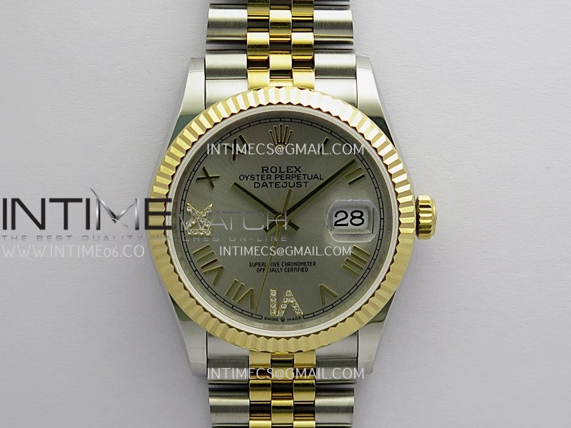 DateJust 36MM 126233 SS/YG APSF Best Edition Silver Dial Roman-Diamond Marker On SS/YG Jubilee Bracelet SA3235