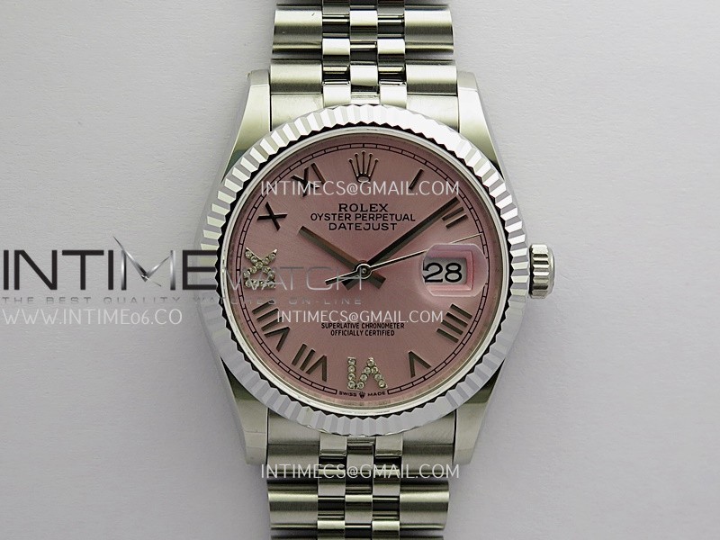 DateJust 36MM 126234 SS APSF Best Edition Pink Dial Roman-Diamond Marker On SS Jubilee Bracelet SA3235