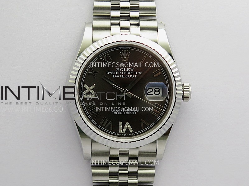 DateJust 36MM 126234 SS APSF Best Edition Gray Dial Roman-Diamond Marker On SS Jubilee Bracelet SA3235