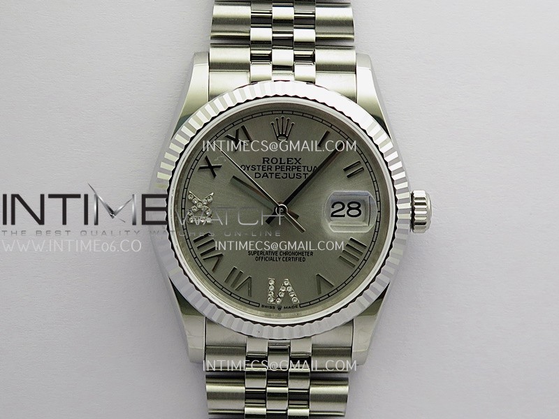 DateJust 36MM 126234 SS APSF Best Edition Silver Dial Roman-Diamond Marker On SS Jubilee Bracelet SA3235
